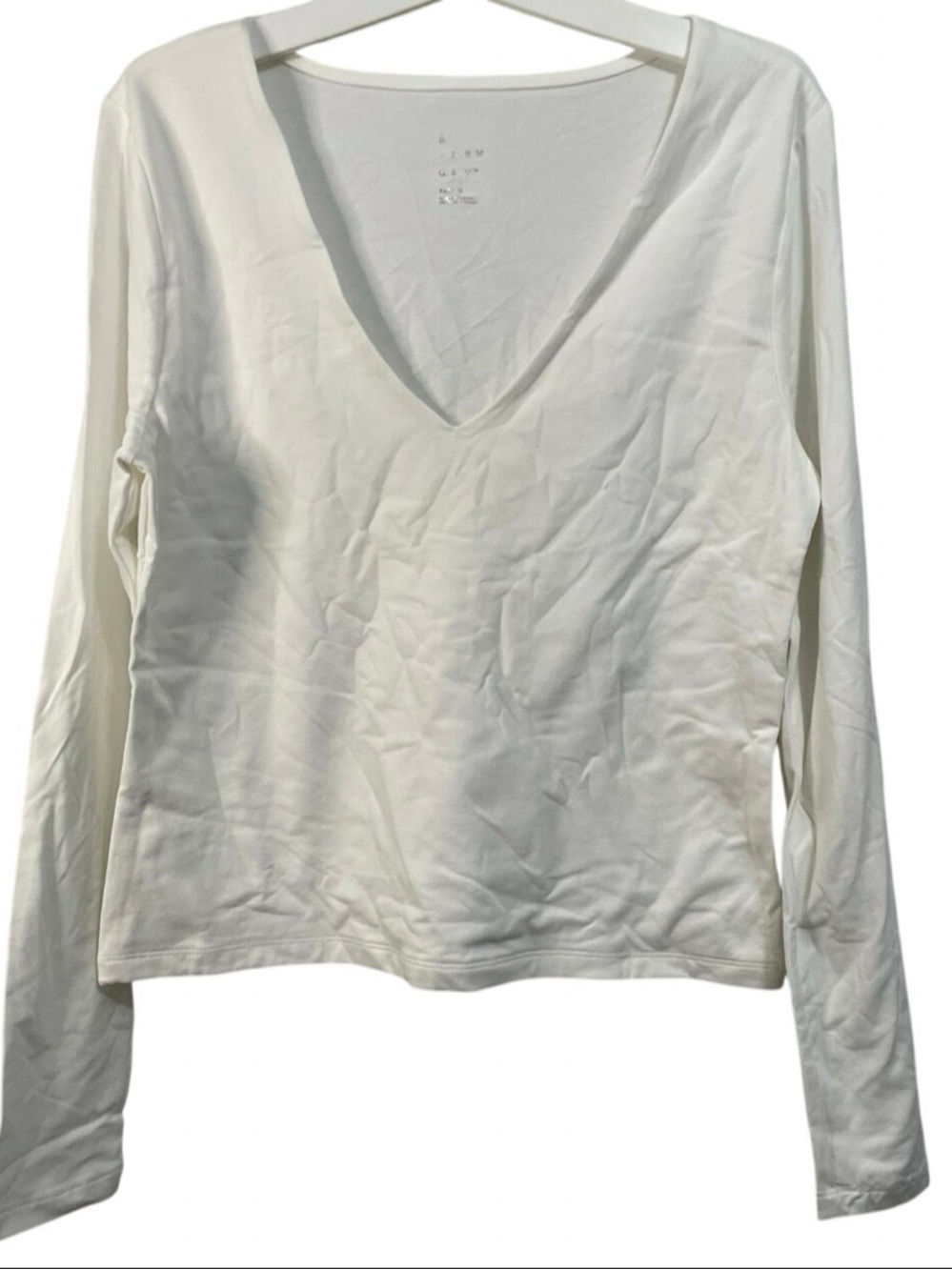 a new day White V-Neck Long Sleeve Tee
